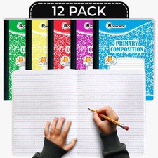 Rosmonde 12 Pack Primary Composition Notebooks, 200 Pages 100 Sheets , Prima...