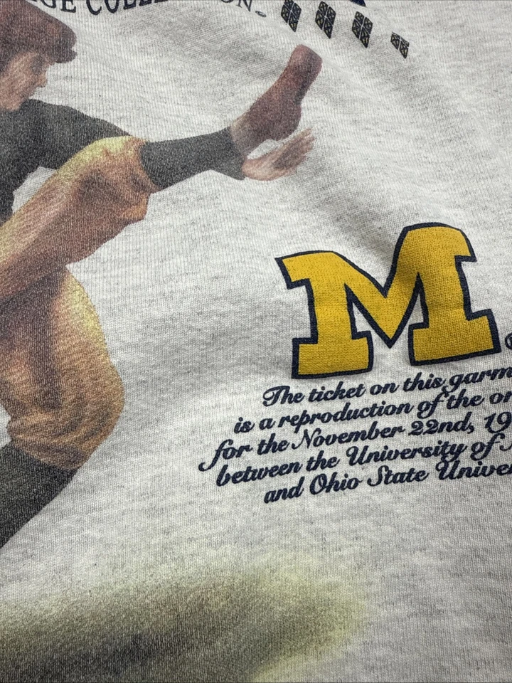 Camiseta moletom vintage 1994 University Of Michigan Wolverines VS Ohio State exclusiva - Imagem 4 de 4