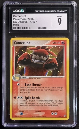 CGC 9 Camerupt 4/107 EX Deoxys Holo Rare Pokemon Card