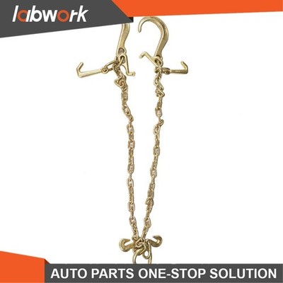 Labwork 5/16''x3' G70 V-Chain Bridle w/ 8'' Medium, T-Hook & J-Hook w/Grab Hooks