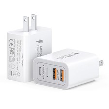 40W USB C Charger Block, 2-Pack 4-Port Type C Fast Charging Brick Dual PD&QC ...
