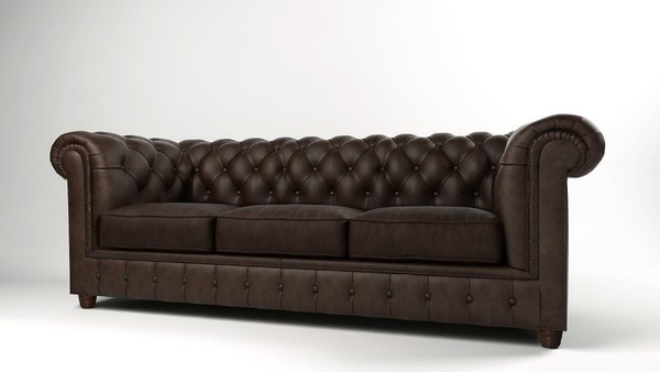 Klassische Chesterfield Couch Sofa 3 Sitzer Couchen Sofas Polster Dreisitzer Neu-image