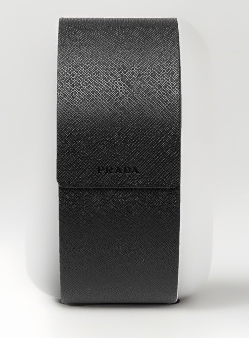 PRADA Black Eyeglasses Sunglasses Half Circle Magnetic Hard Case
