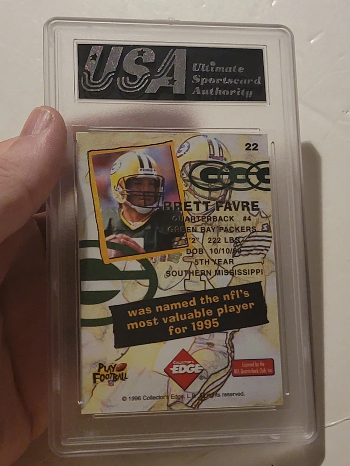 Collector's Edge 1995 NFL Jugador Más Valioso Nitro #22 Brett Favre Green Bay 1996 Como Nuevo 10 Error Foto 2 de 2