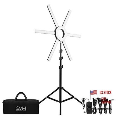 GVM Ring Light Kit with Tripod, 90W LED Circle Light with Detachable Light