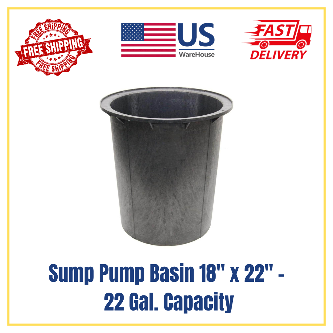 18 x 22 Inch Durable Sump Pump Basin for Basement or Crawl Space Waterproofing