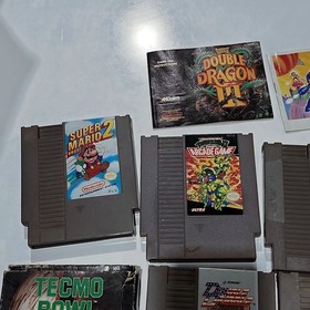 Nintendo NES Game Lot 19: Zelda II+Mario 2+Mega Man 3+D.Dragon+TMNT+Tecmo🎮