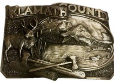 Vintage 1983 Siskiyou Klamath County Oregon Pewter Belt Buckle 12/2000 Limited