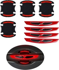 8pcs Universal 3D Carbon Fiber Car Door Handle Paint Scratch Protector Sticker A