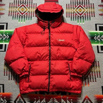 Bear USA Puffer Jacket Mens XL Red Down Hooded Full Zip Vintage 90s R1
