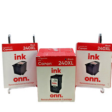 onn. Canon PG-240XL Black Ink Cartridge Lot of 3 2 Sealed 1 Open Box 2022-2025