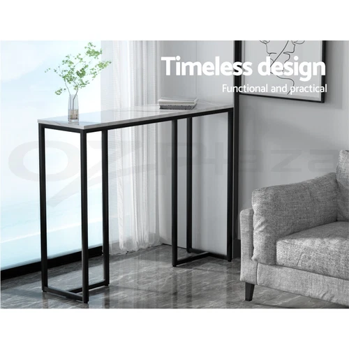 Artiss Console Table Hallway Table With Marble Effect Tabletop White Entry Table - Picture 3 of 10