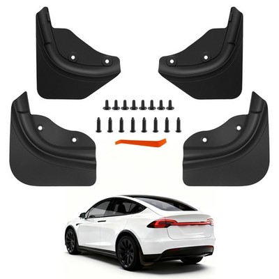 NEW No Drill Mud Flaps for 2025-2026 Tesla Model Y Juniper Black 4 Pack New