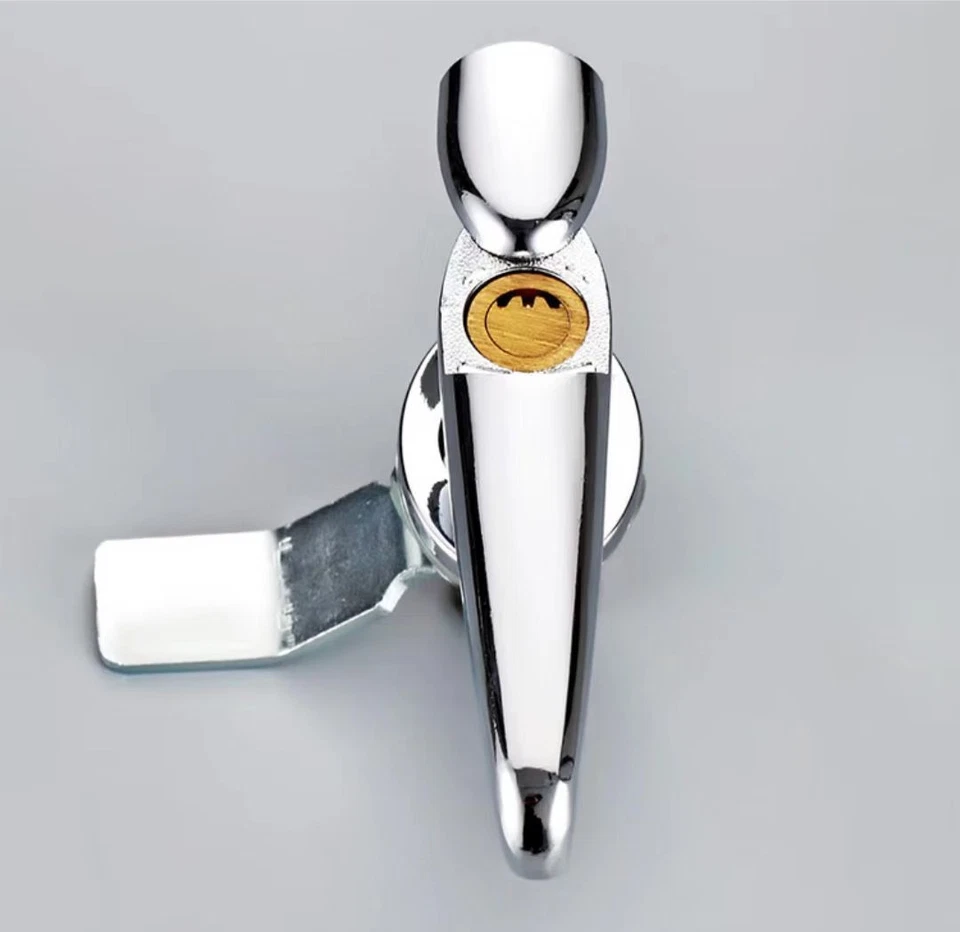 Cerradura de seguridad metálica empotrada con mango giratorio con 2 llaves núcleo de cobre no está abierto - Imagen 3 de 4