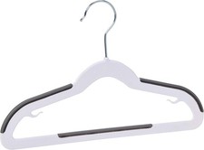 Plastic Kids Clothes Hangers Non-Slip 30-Pack White  Black 12.8 L x 8 W x 0.2 T