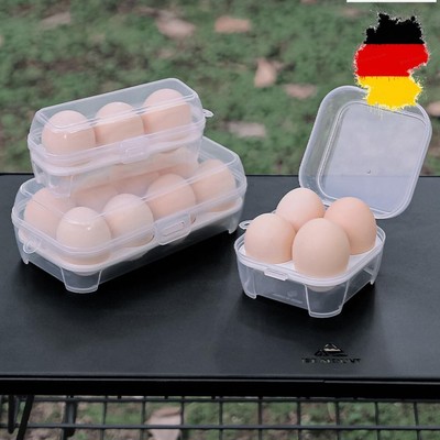 3/4/8 Grid Egg Carton with Lid Portable Egg Carriage BPA Free for Camping Picnic