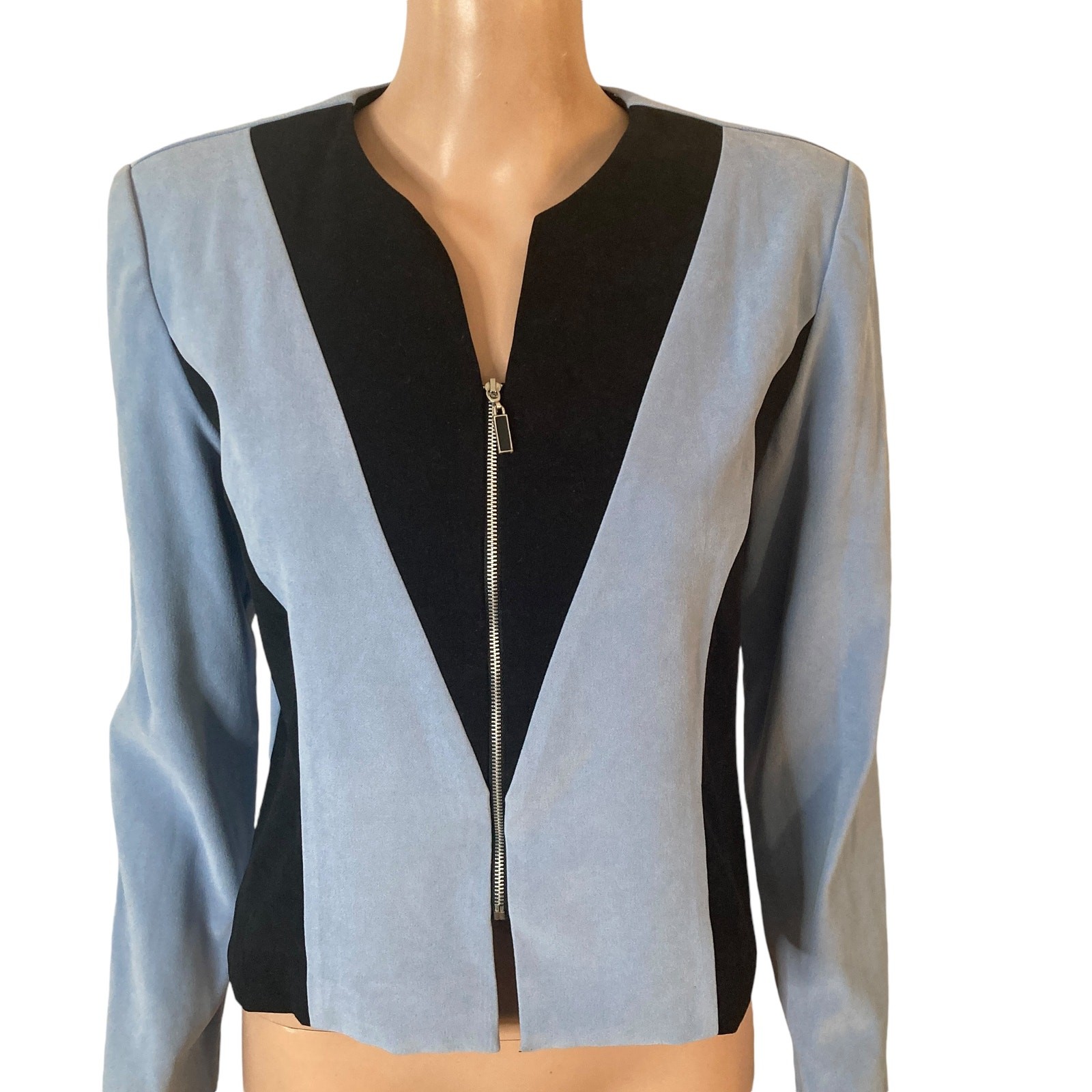 Vintage DJ Summers Jacket Womens 8P Full Zip Blue Black Ligh