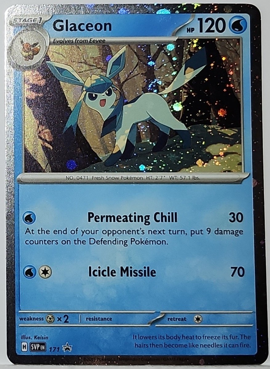 Fart Swirl 🌀 Glaceon 171 Cosmos Holo Rare Pokémon TCG Black Star