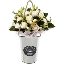Galvanized Metal Wall Hanging Planter Farmhouse Rustic Indoor Outdoor Vase Decor