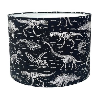 Lampenschirm schwarz leuchtend dunkel Dinosaurier Baumwolle Trommel Lampenschirm
