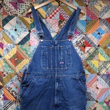 Big Smith Blue Denim Overalls Bibs Mens Size 40x32 Outdoor Chore Workwear