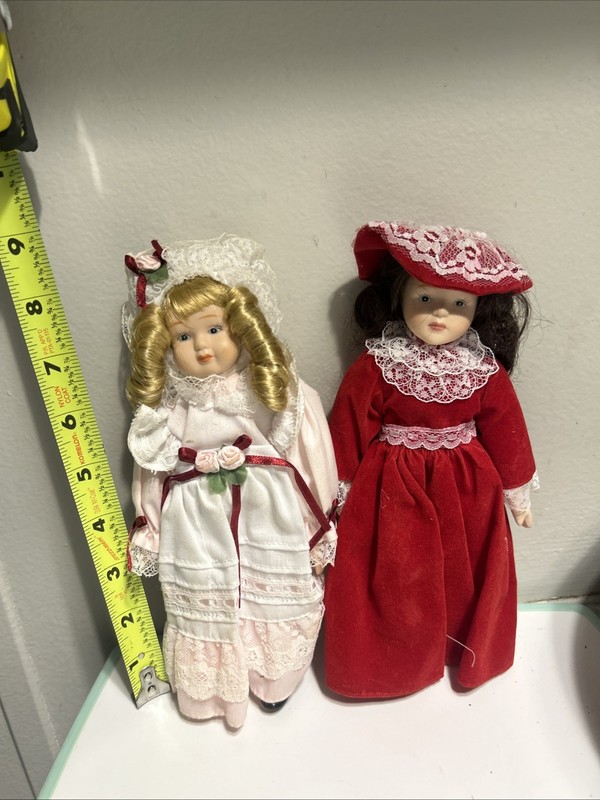 Two 8 Inch Vintage Porcelain Dolls