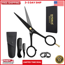 5" Professional Beard and Mustache Scissors, Black Color Scissors FAST SHIP USA