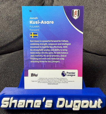 2025-26 Topps Chrome Premier League RC Jonah Kusi-Asare #98 Orange