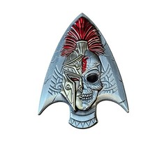 Tip of the Spear Spartan Warrior Challenge Coin Arrowhead Skull Antique Silver