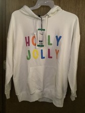 Christmas Sweatshirt Hoodie Holly Jolly New With Tags
