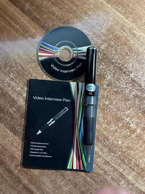 Video-Interview-Pen 8GB schwarz (Kugelschreiber mit integrierter Kamera, 8GB - Bild 1 von 2