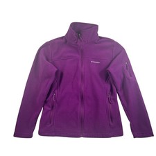 Columbia Jacket Women's Purple Fleece Full Zip Mock Neck Medium Zippered Pocket