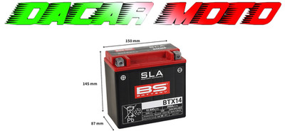 BS BATTERY BTX14 Batterie Für MOTO GUZZI V100 MANDELLO 1043 2021 2022 2023