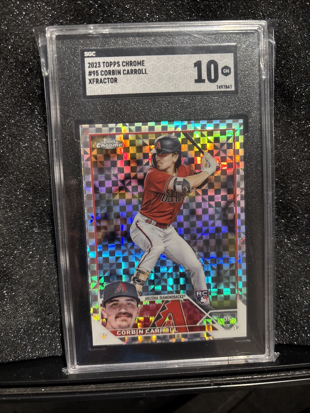 2023 Topps Chrome Corbin Carroll RC X-Fractor Rookie #95 Diamondbacks SGC 10