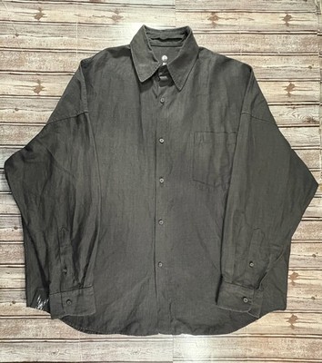 Outlier NYC  Injected Linen boxford shirt sz 2XL color Black Brand New mspr $220