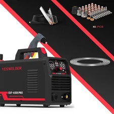 YESWELDER Plasma Cutter 65Amp 110/220V Include 45pcs plasma torch consumables
