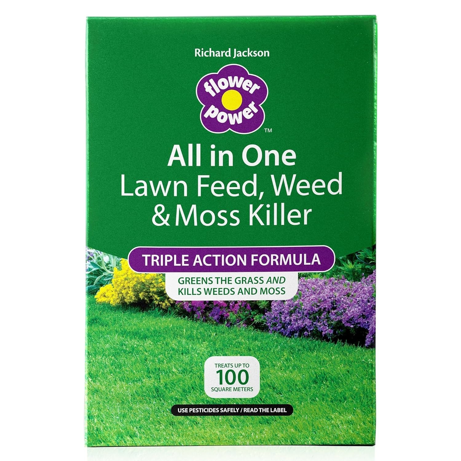 Richard Jackson Flower Power All in One Lawn Food Weedkiller Mosskiller 3.2kg