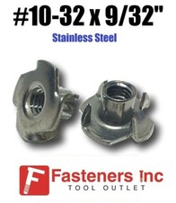  CHOOSE QTY  10-32 x 9/32" Long Barrel Stainless Steel T-Nut Tee Nut 3-Prong