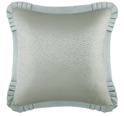FIVE QUEENS COURT FAITH PILLOW EURO SHAM  COVER  AQUA BLUE-GREEN 25''  X 25''  NEW