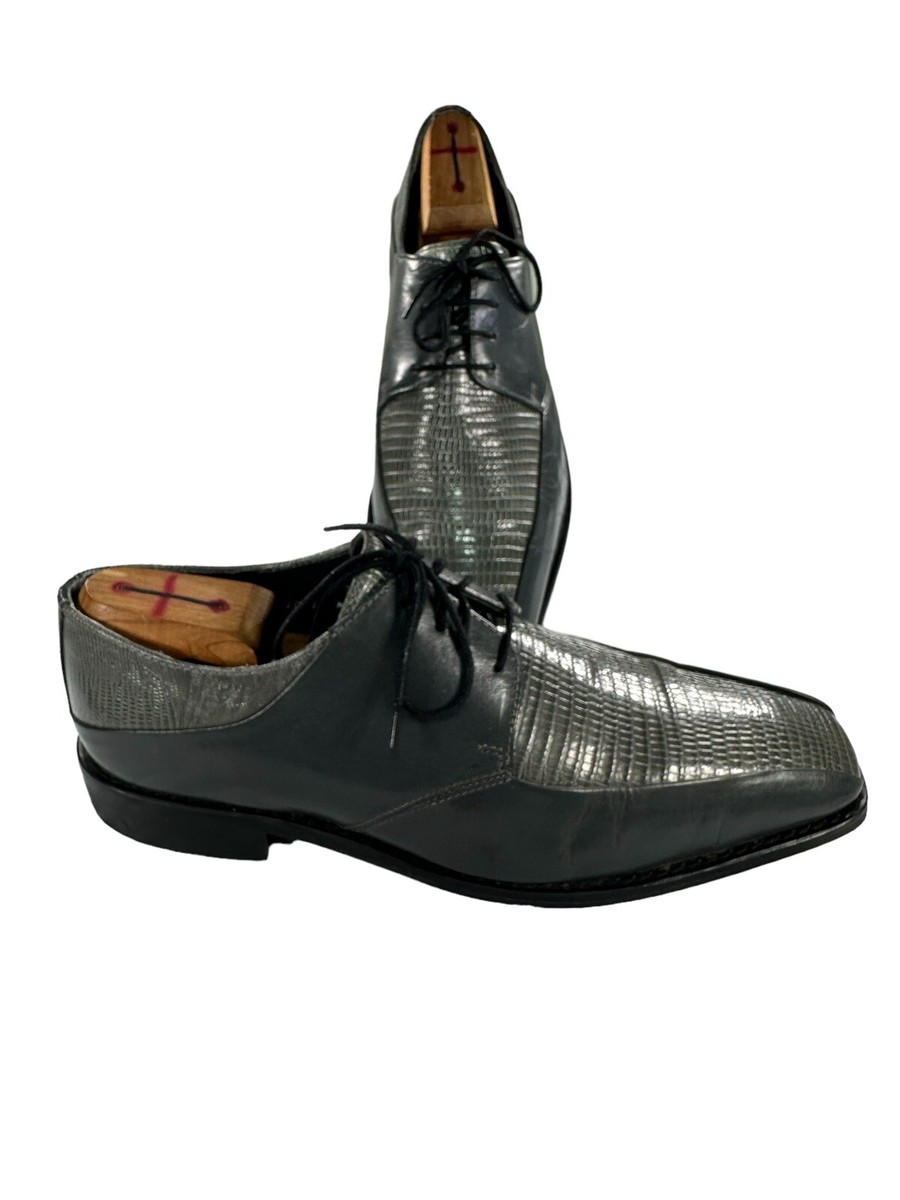 Stacy Adams Vintage Mens Gray Leather Derby Dress Square Toe  display picture 1