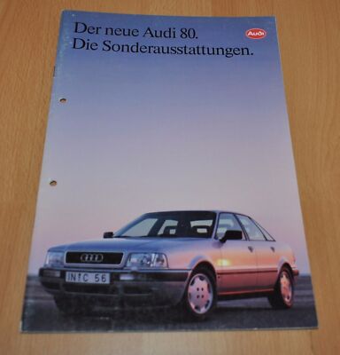 Audi 80 Sonderausstattungen Brochure Prospekt 1992 7/91 DE Accessories