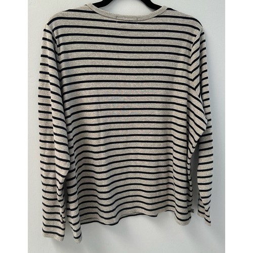 Ralph Lauren Striped Button-Shoulder Top 2X Gray Black - Picture 3 of 6