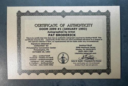Doom 2099 1 (VF 8.0) SILVER FOIL COVER / 1st Doom 2099 / signed by PAT BRODERICK - Bild 6 von 10
