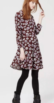 Ann Taylor Loft Stretch Purple White Floral Fit & Flare Dress Sz 4 | eBay