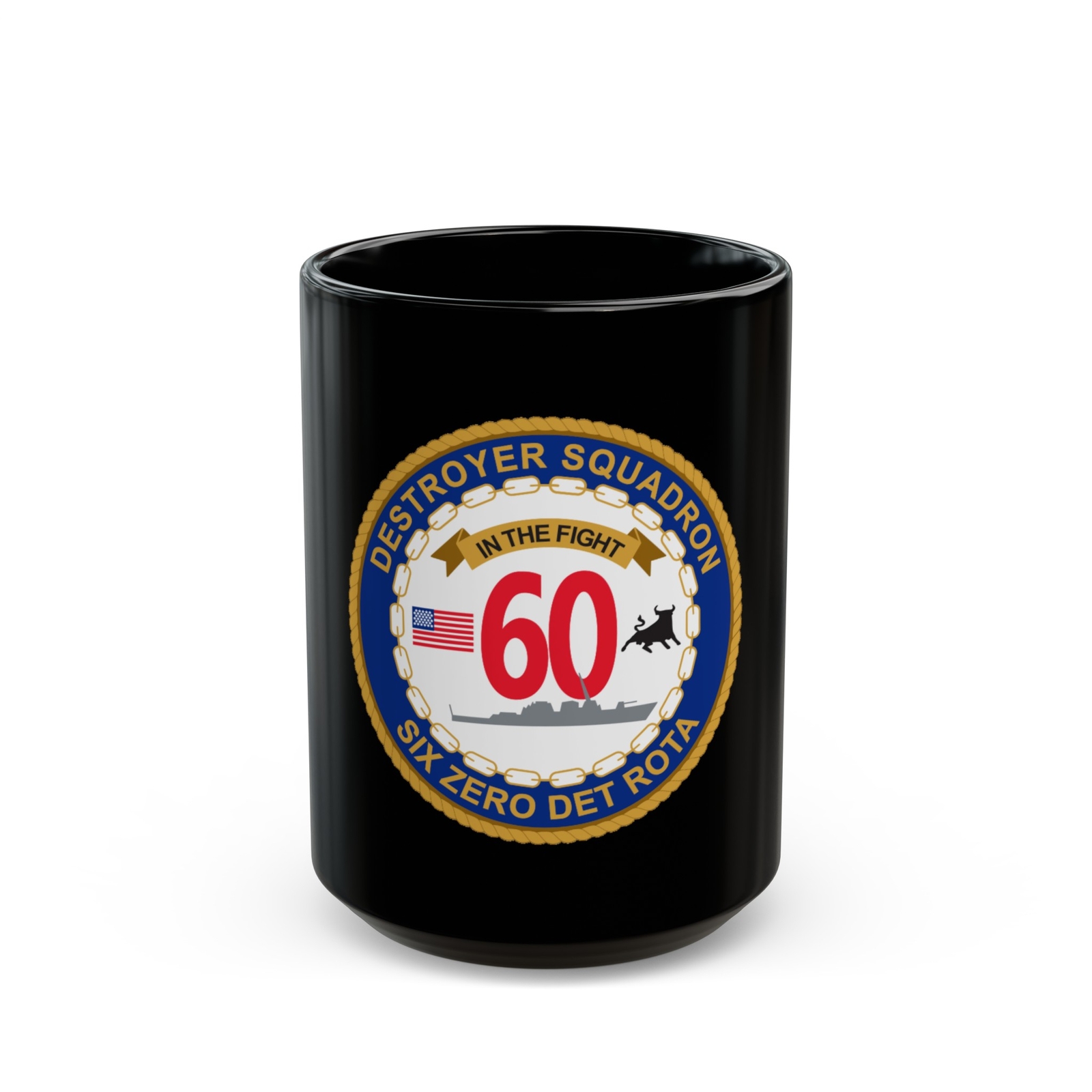 Destroyer Sq 60 Det Rota (U.S. Navy) Black Coffee Mug