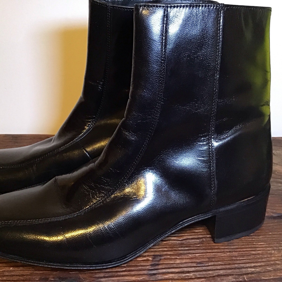 Florsheim Men's Duke Bike Toe Zipper Boot Black Size 10E Leather