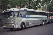 Original Bus Slide Charter Bus White Blue Logo No Markings Holland Michigan 1984