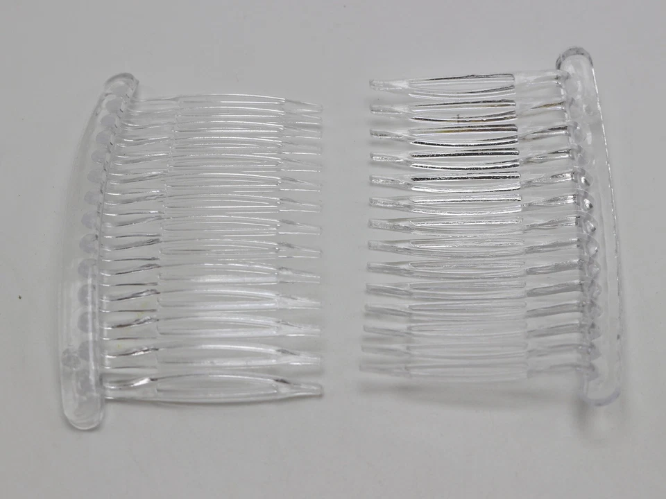 12 Clear Plastic Hair Clips Side Combs Pin Barrettes 80X50mm for Ladies Craft - Image 4 of 4