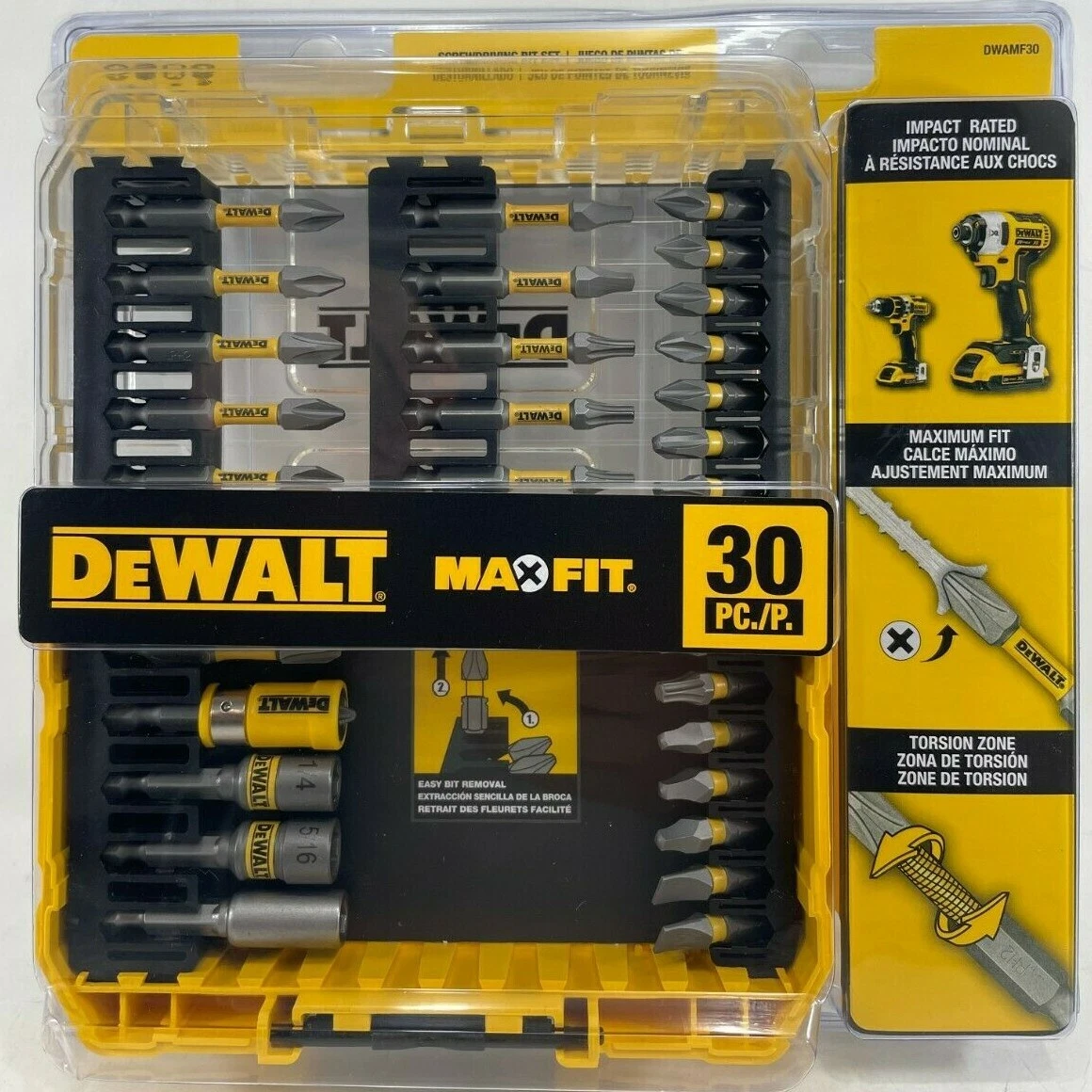 DEWALT Maxfit 14 in. Steel Screwdriving Bit Set with Right Angle Adapter  25-Piece