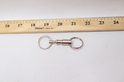 (4-Pk) Millennial Essentials Quick Release Detachable Pull Apart Keychain Silver